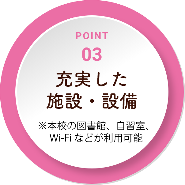 POINT 03　充実した施設・設備